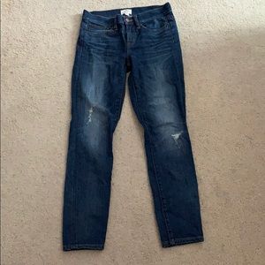 J Crew distressed toothpick jeans